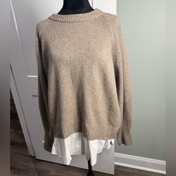 Brochu Walker Olympia layered pull over sweater crew neck shirt tail - Picture 1 of 9